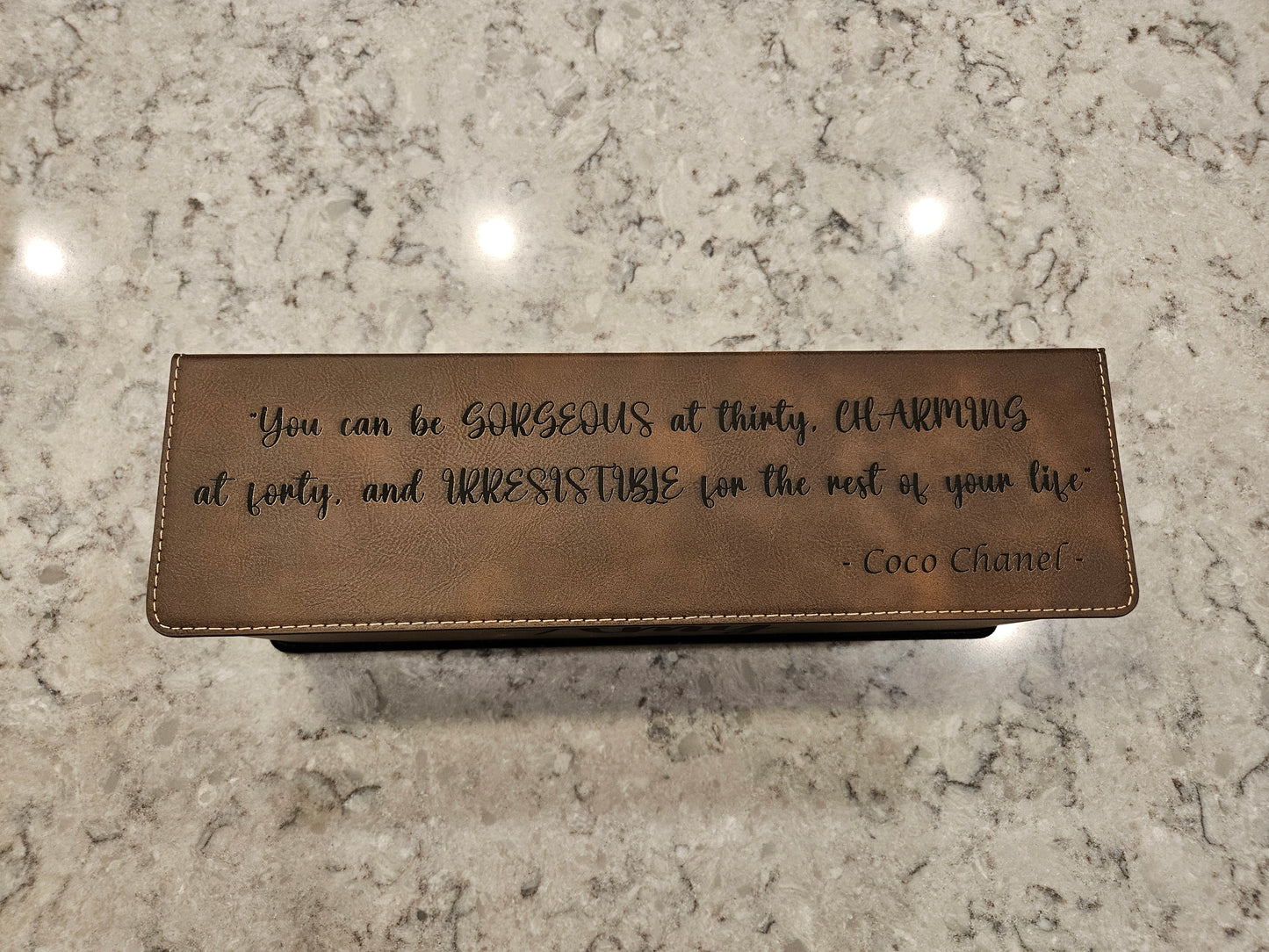 Leatherette Wine Bottle Box and Tools, Personalized wine box
