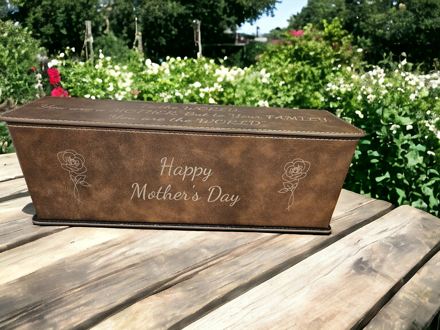 Customizable Leatherette Wine Bottle Box and Tools, Personalized wine box