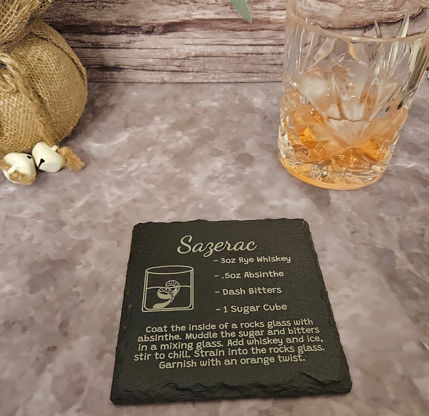 Slate Cocktail Recipe Coasters