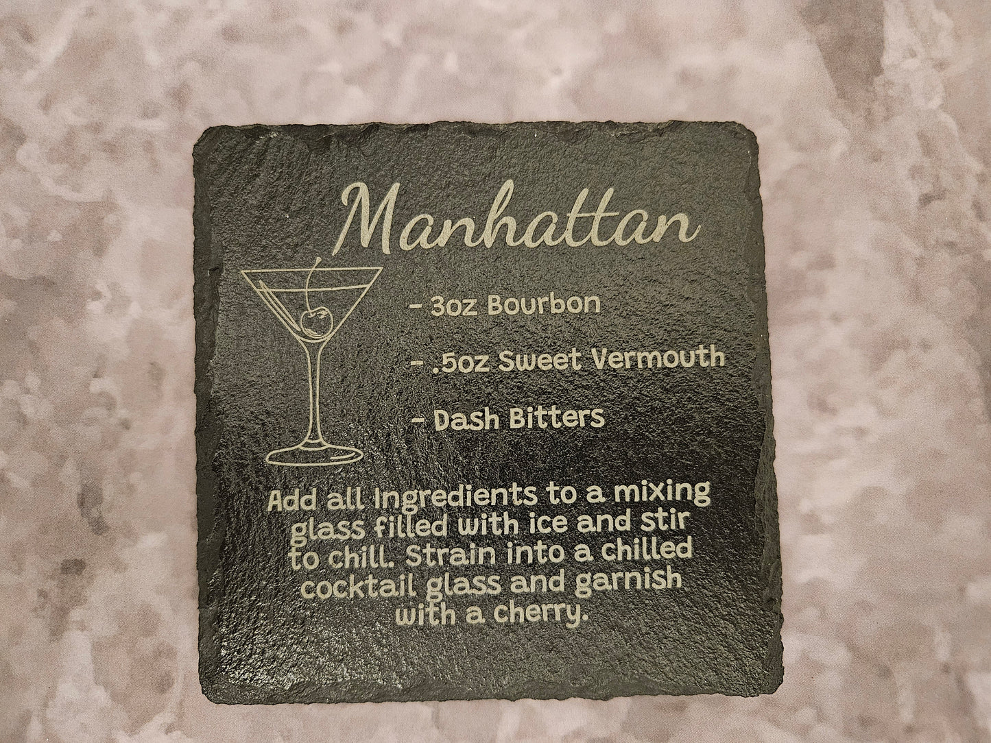 Slate Cocktail Recipe Coasters