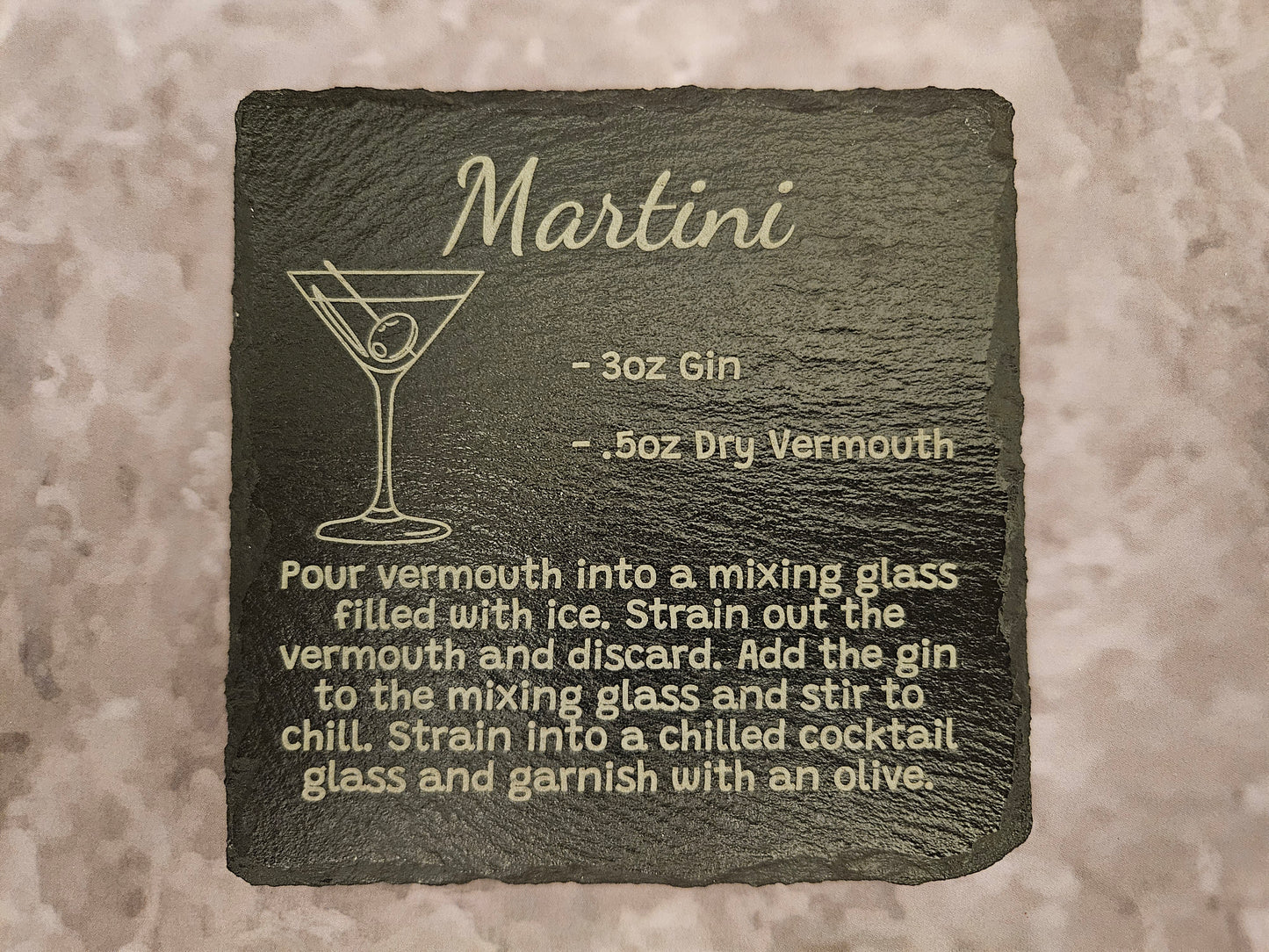 Slate Cocktail Recipe Coasters