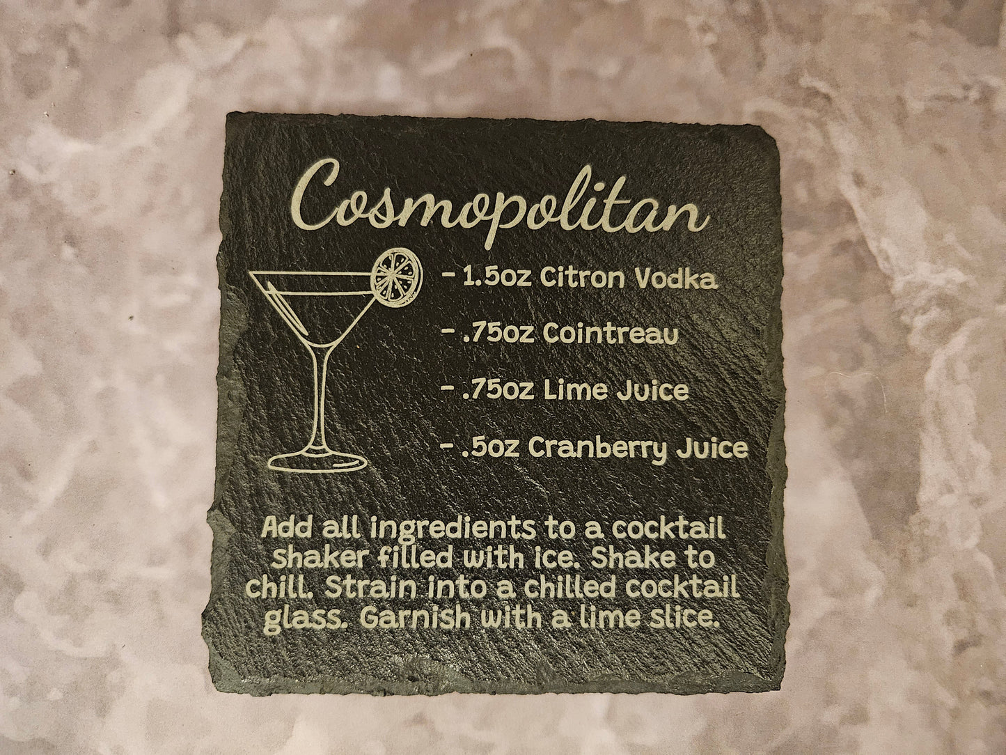 Slate Cocktail Recipe Coasters