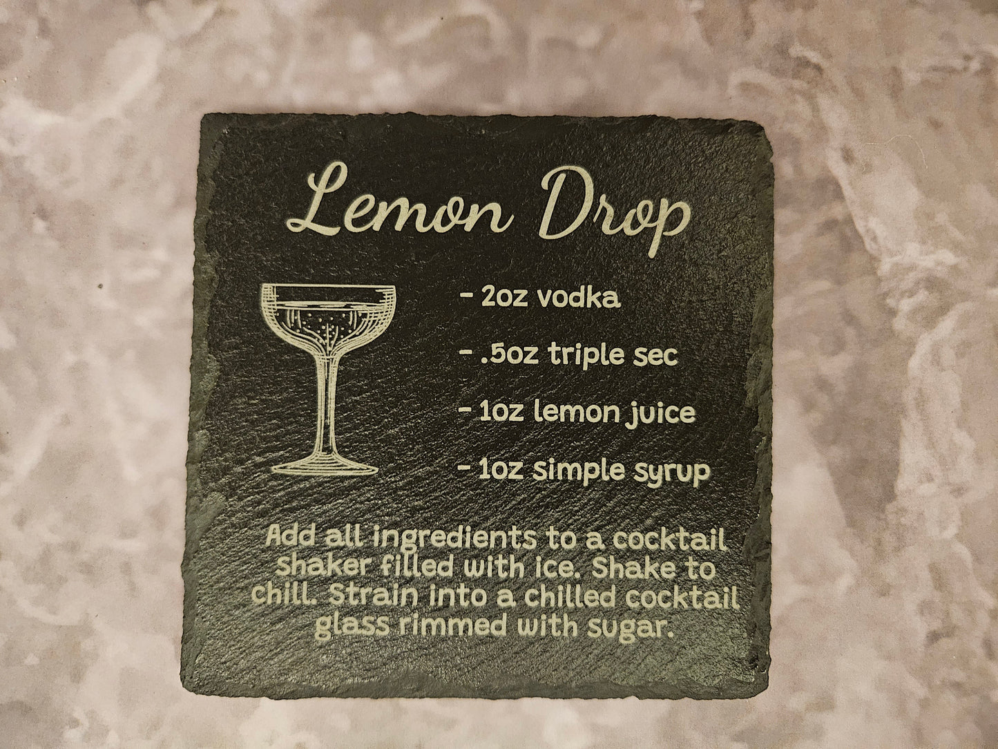 Slate Cocktail Recipe Coasters