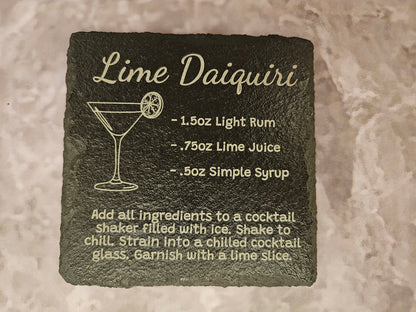 Slate Cocktail Recipe Coasters