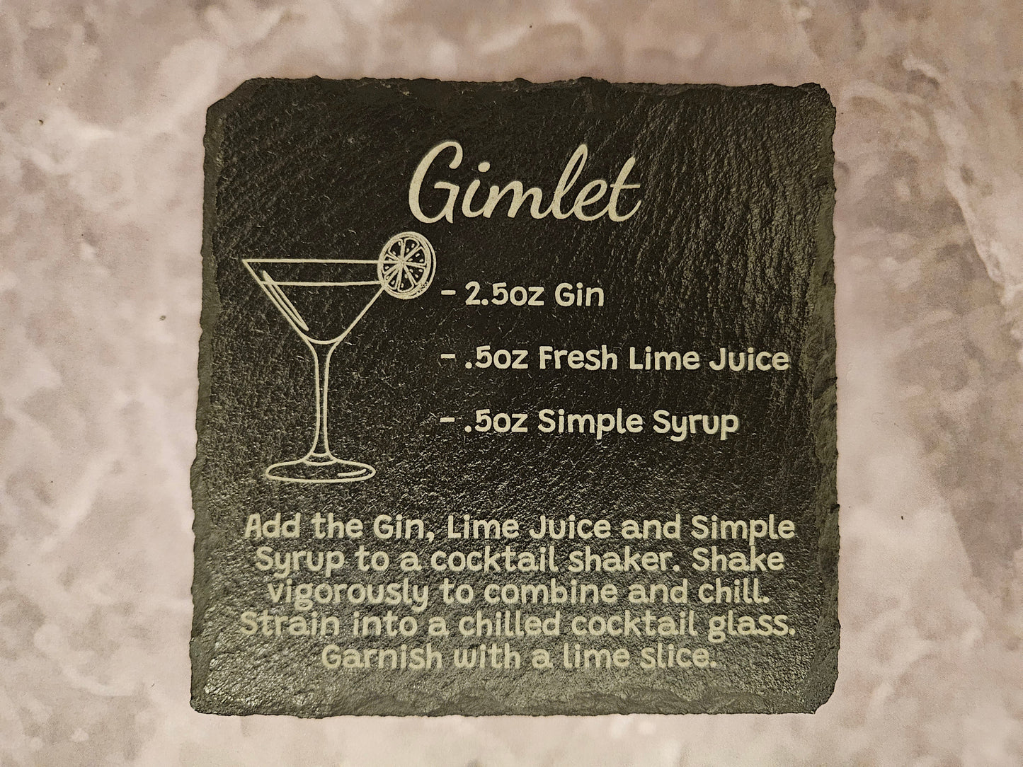 Slate Cocktail Recipe Coasters