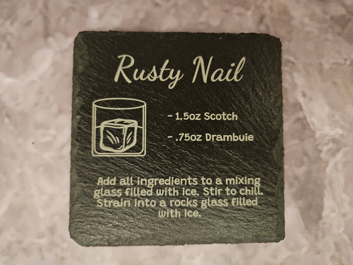 Slate Cocktail Recipe Coasters