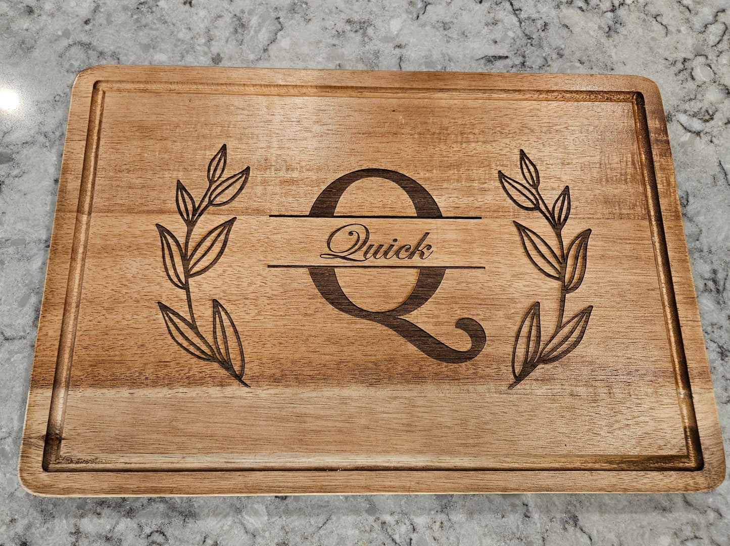 Monogram Engraved Cutting Board