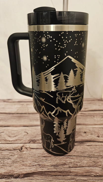 Deer and Forest Stanley 40oz Quencher H2.0 FlowState Tumbler