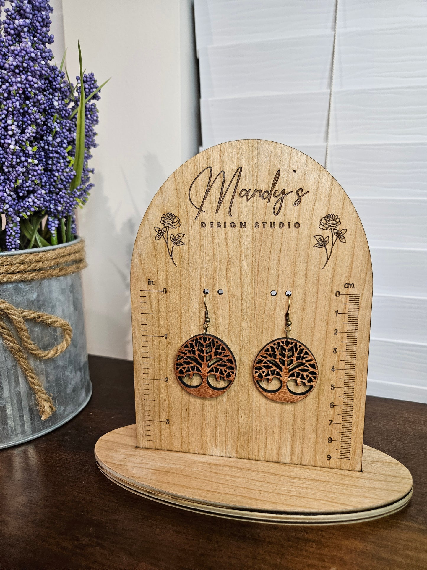 Tree of Life Wooden Dangle Earrings