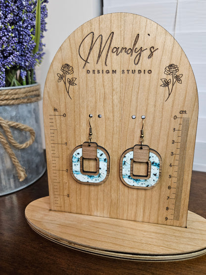 Boho Dangle Earring with Inlay