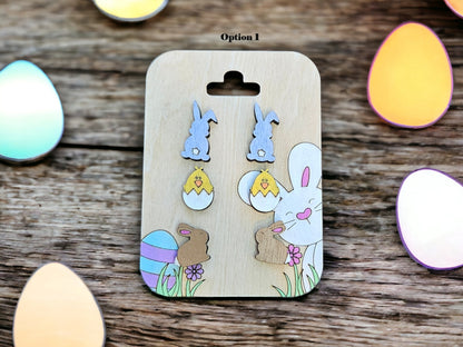 Easter Earrings, Wood Earrings