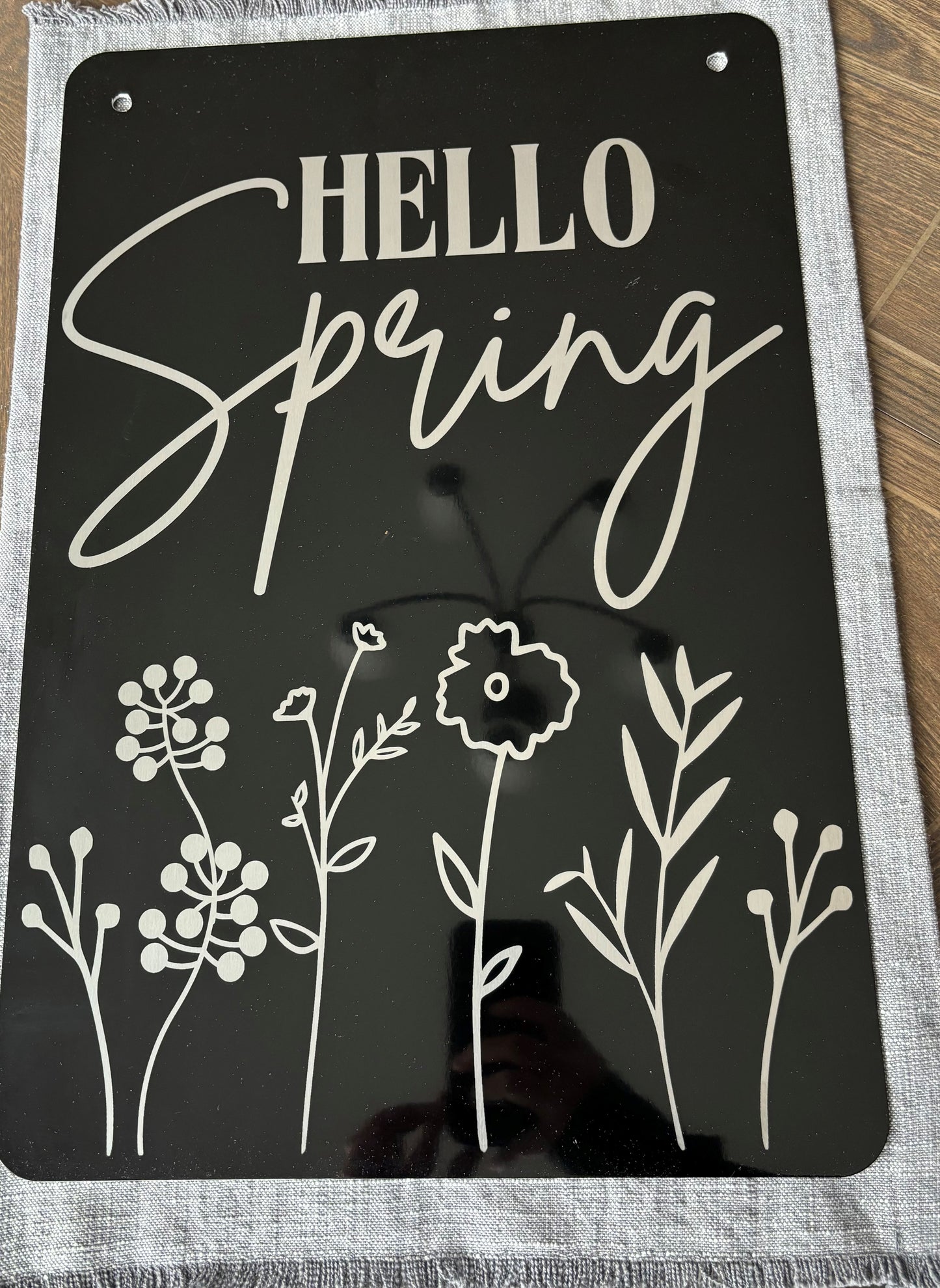 Hello Spring Aluminum Garden Flag  12"x18"