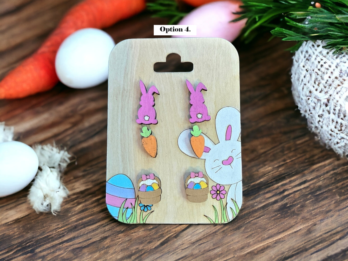 Easter Earrings, Wood Earrings